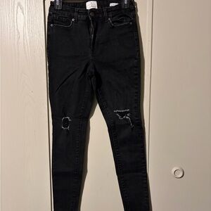 True Craft Black Ripped Skinny Jeans